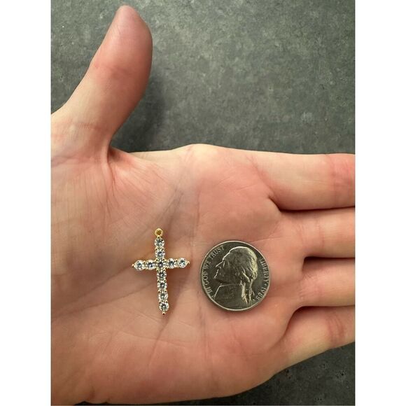 Cross CZ Charm or Pendant - Picture 4 of 5